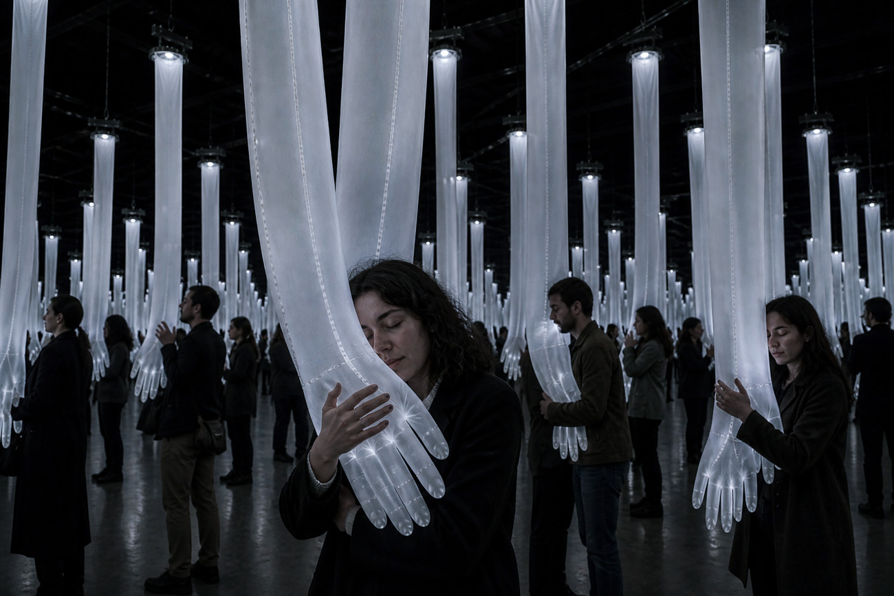 Caressing Zone installation by luzinterruptus