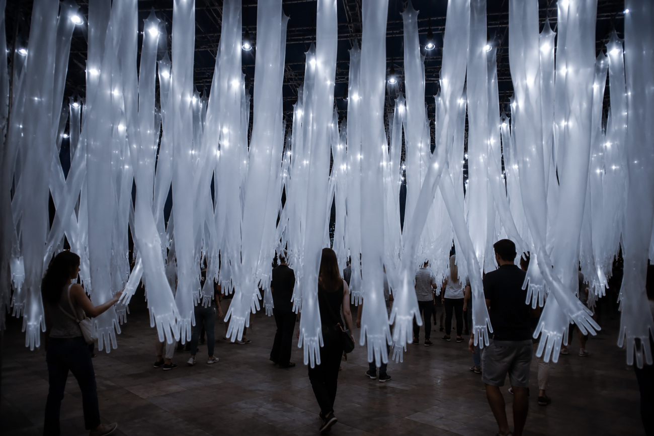 Caressing Zone installation by luzinterruptus