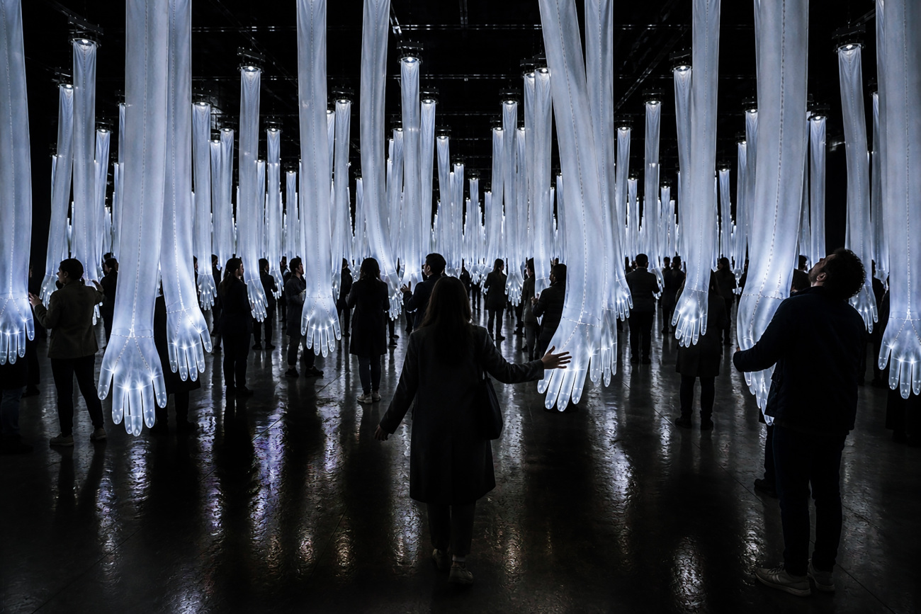 Caressing Zone installation by luzinterruptus