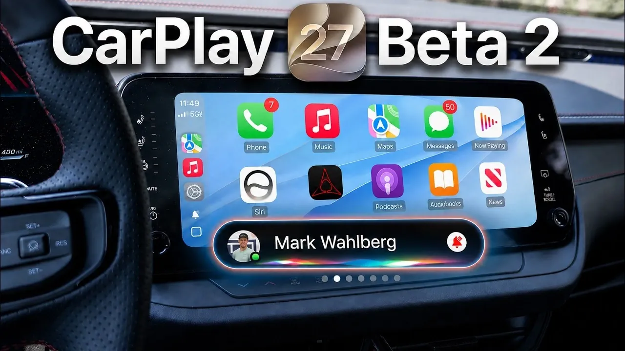 The new iOS 27 CarPlay home screen with updated widgets