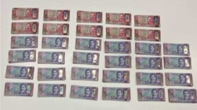 Cash seized during search warrants executed yesterday.