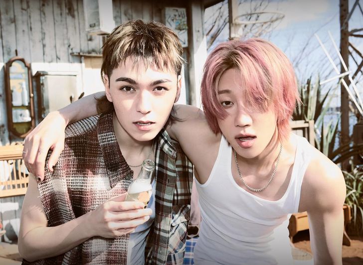 Seventeen members Vernon, left, and The8 / Captured from Seventeen's social media