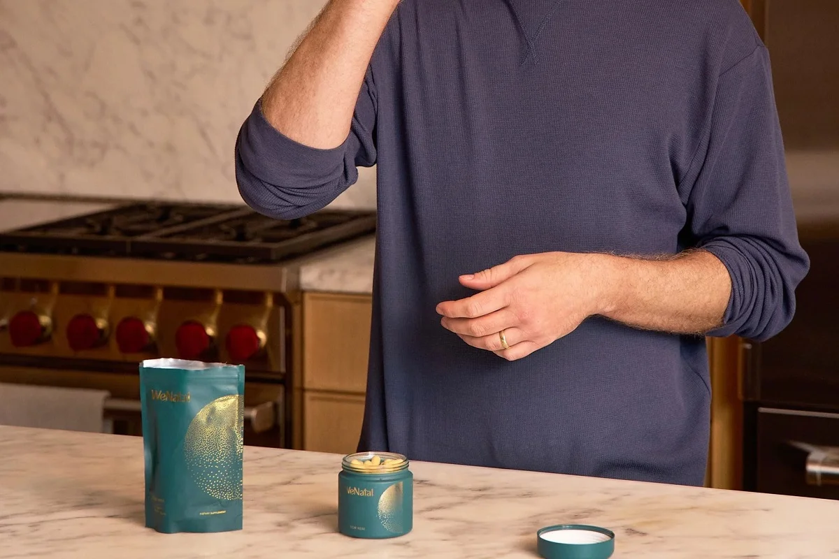 Man taking WeNatal supplements