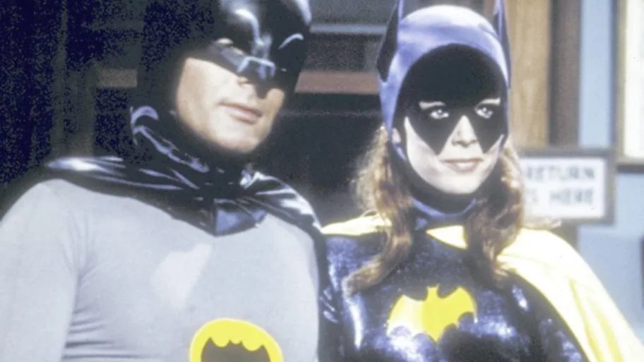 Adam West and Yvonne Craig as Batman and Batgirl in the third season of Batman 1966.