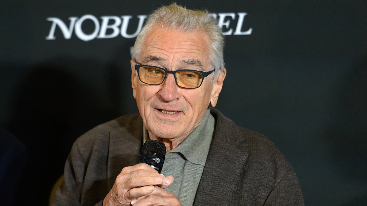 Actor Robert De Niro standing at the Nobu hotel opening in Rome.