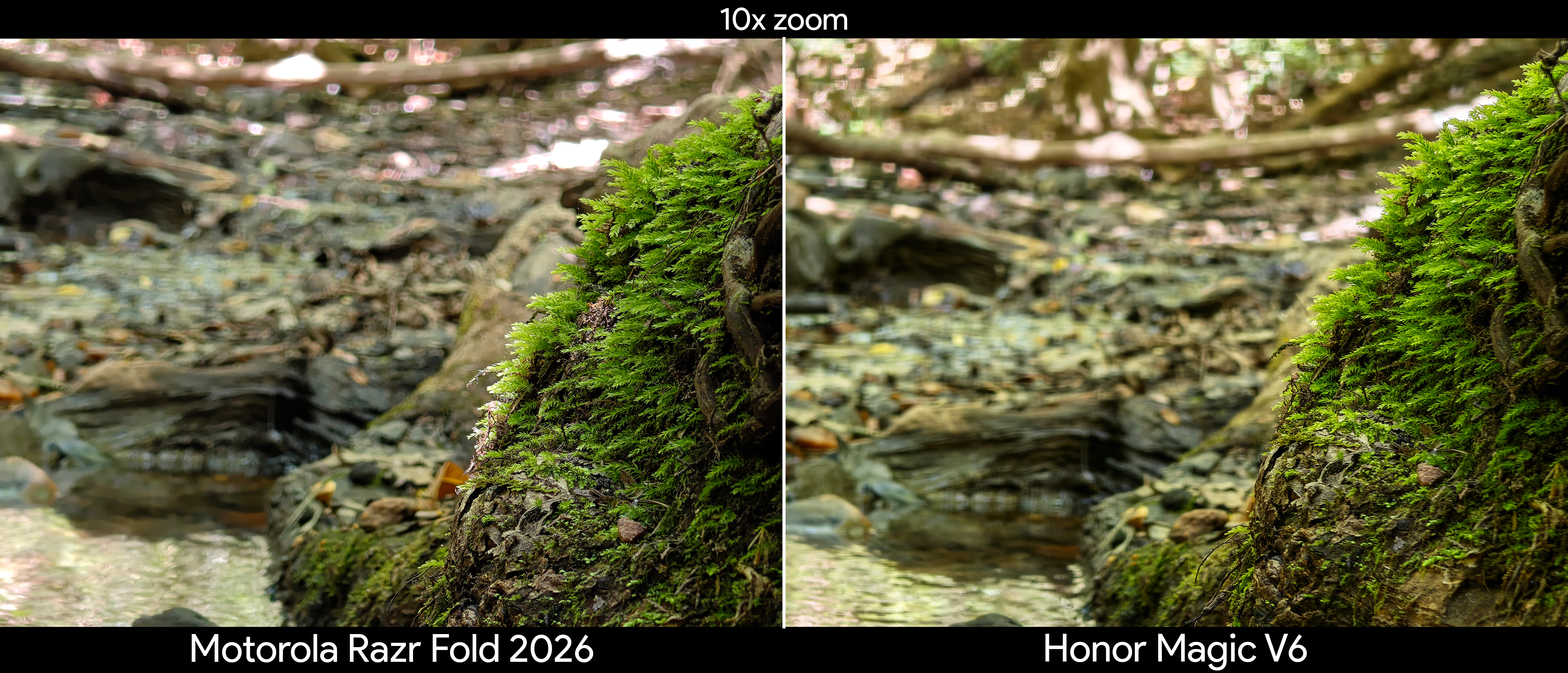 Comparing telephoto camera quality between the Motorola Razr Fold 2026 and Honor Magic V6