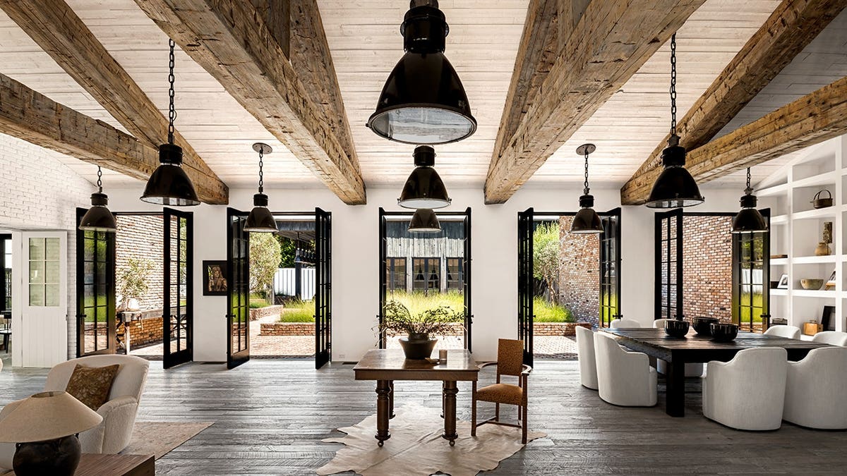 The main area of Diane Keaton's former home which features its open floor plan.
