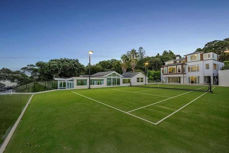 5 Hinemoa Street, in Auckland's Birkenhead, is looking for a tennis fan with $20m-plus to spend. Photo / Supplied