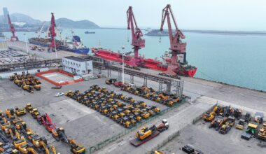 Cargo ships berth at Lianyungang Port in East China