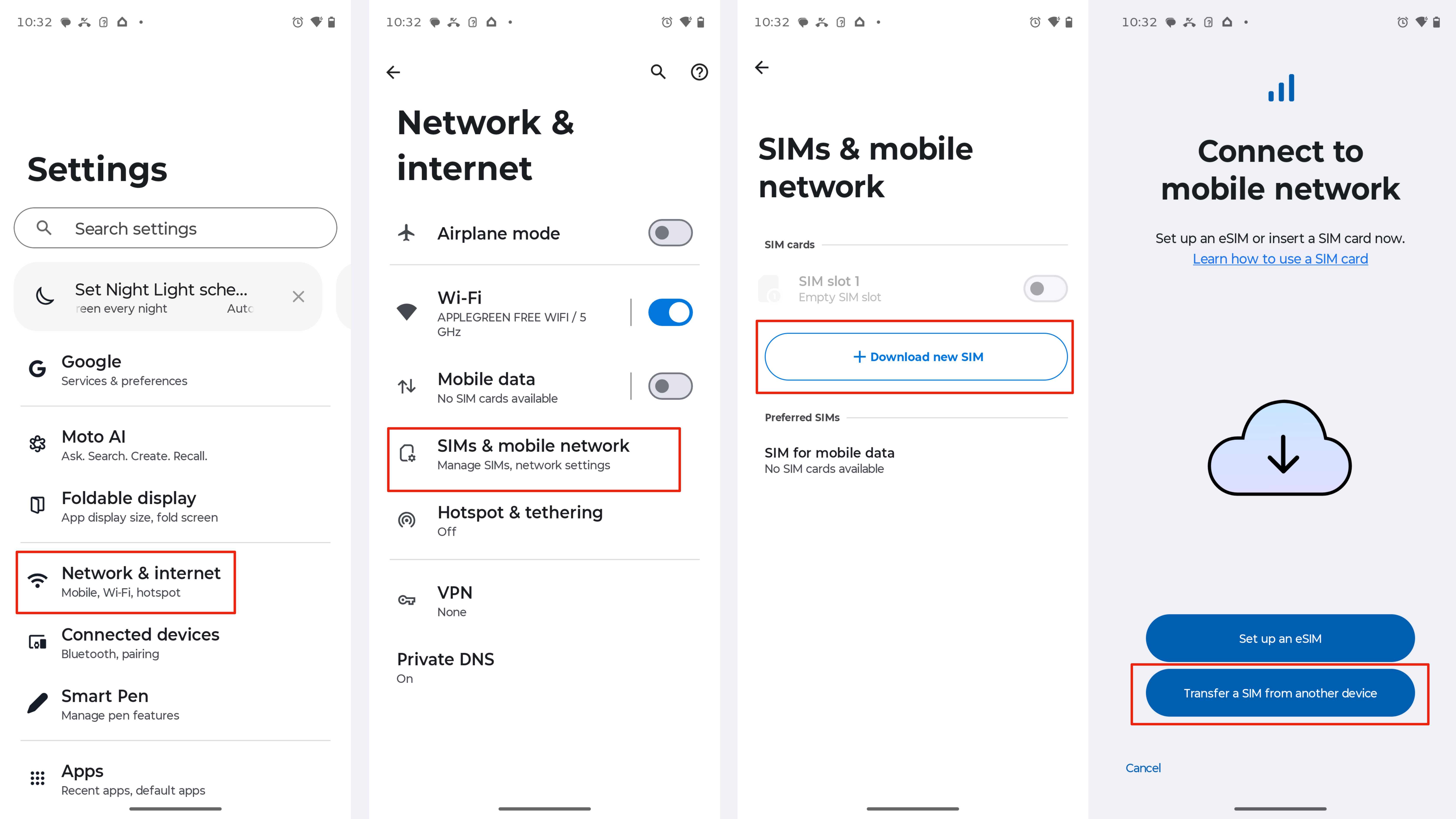 Transferring an eSIM from an iPhone to an Android phone.