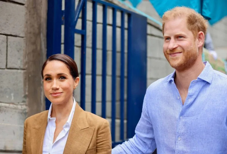Prince Harry and Meghan Markle at Colegio La Giralda in Bogota, Colombia