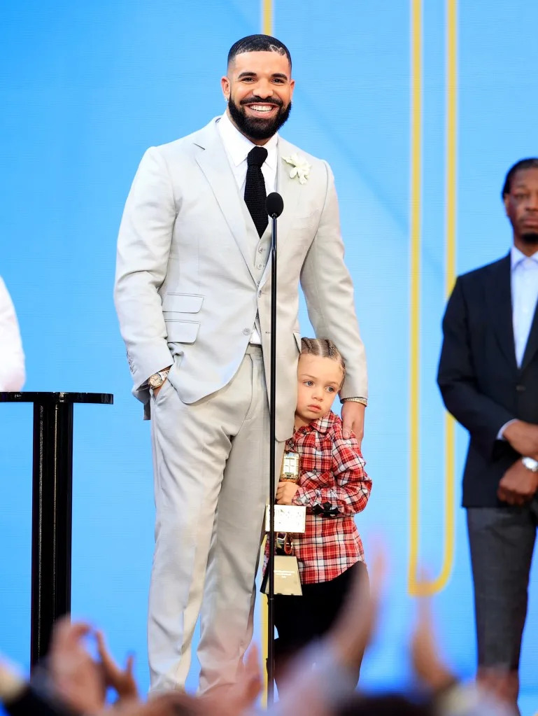 Drake and Brussaux’s son, Adonis, was born in 2017. NBCU Photo Bank via Getty Images