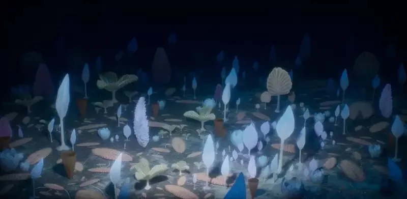 Artist’s impression of a Ediacaran animal community. (CREDIT: Hugo Salais)