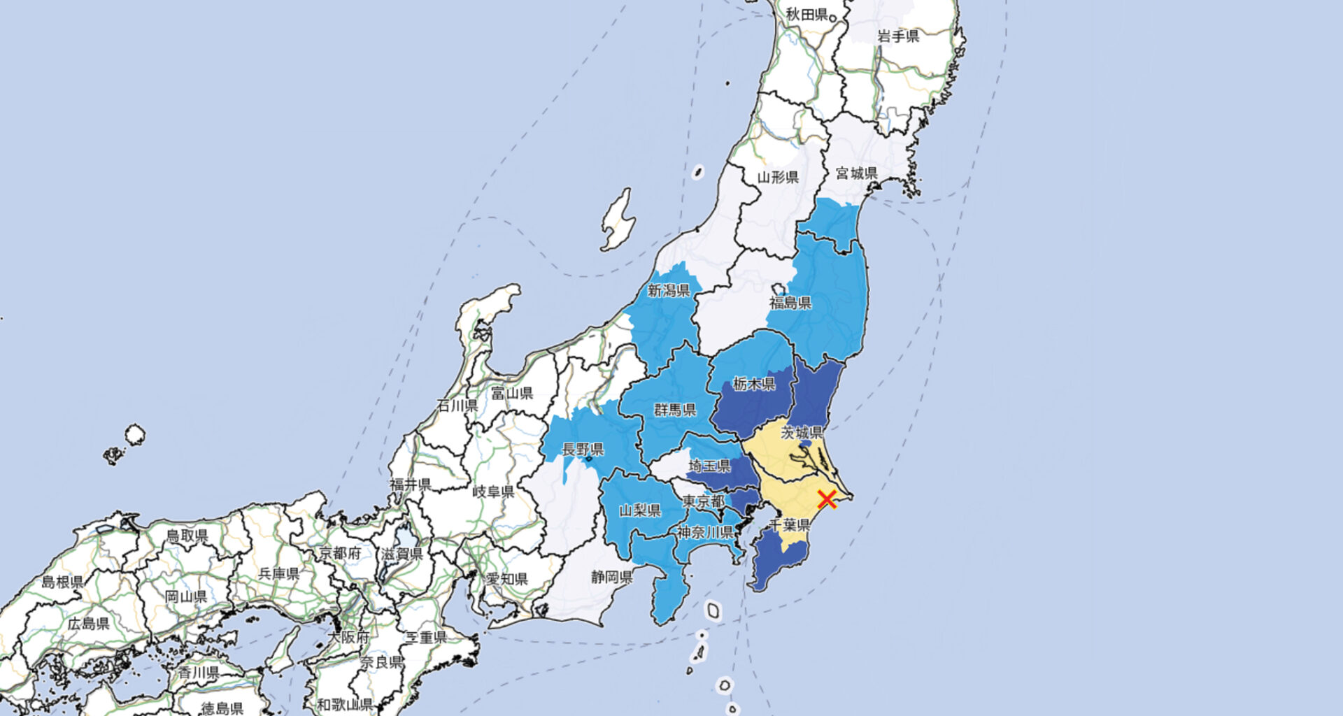 earthquake epicenter chiba