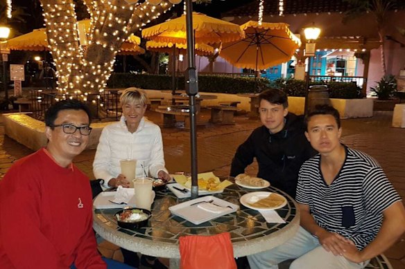 From left: Tony Wong and Caroline Yarnell with their sons, Gus and Kyle Wong. 