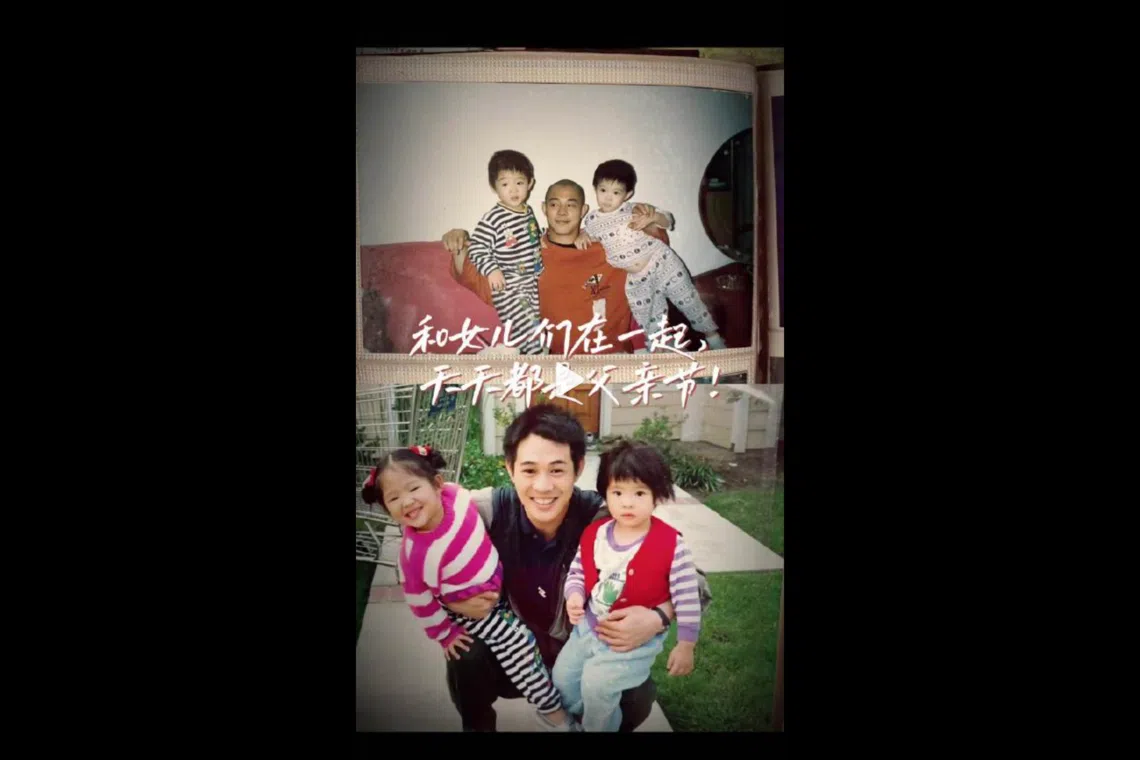 Jet Li marked Father‘s Day with a video montage featuring childhood photos of his children from both of his marriages.