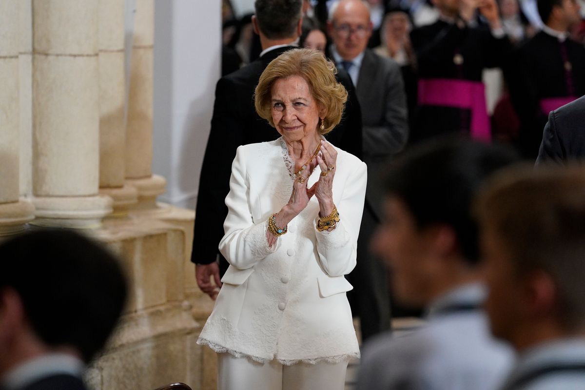 Queen Sofia during the prayer and homage to the Virgin of the Almudena, in the Cathedral of Santa Maria de la Almudena, on 8 June 2026, in Madrid, Spain
