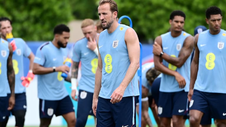 England's Harry Kane during a training session at Palm Beach Gardens, Florida.