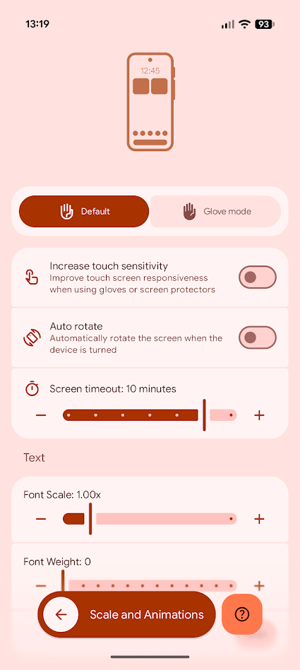 essentials app settings