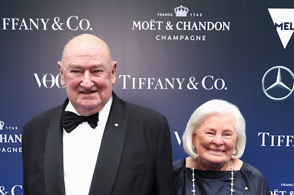 Lindsay and Paula Fox, currently in Europe, pictured attending the 2023 NGV Gala.