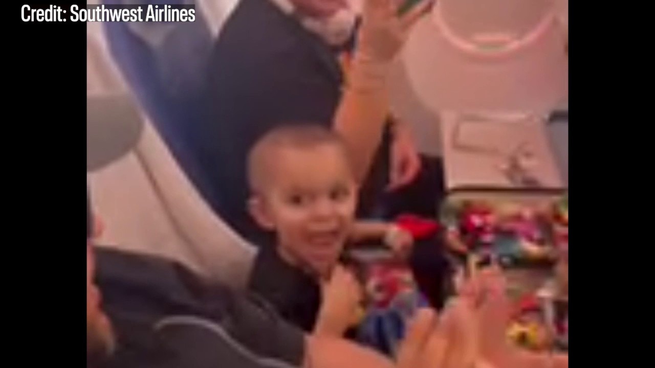 Passengers celebrate 2-year-old's cancer-free status