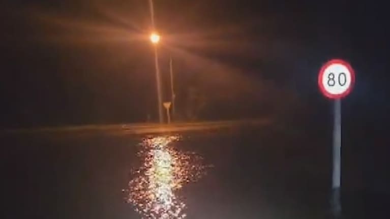 Flooding along a road between Wakefield and Brightwater