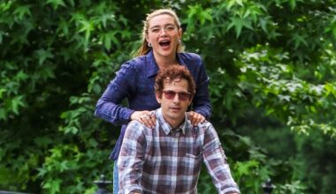 Florence Pugh Seemingly Joins Andy Samberg's Movie '42.6 Years,' Spotted Filming With Him in Central Park - Just Jared - Celebrity News and Gossip