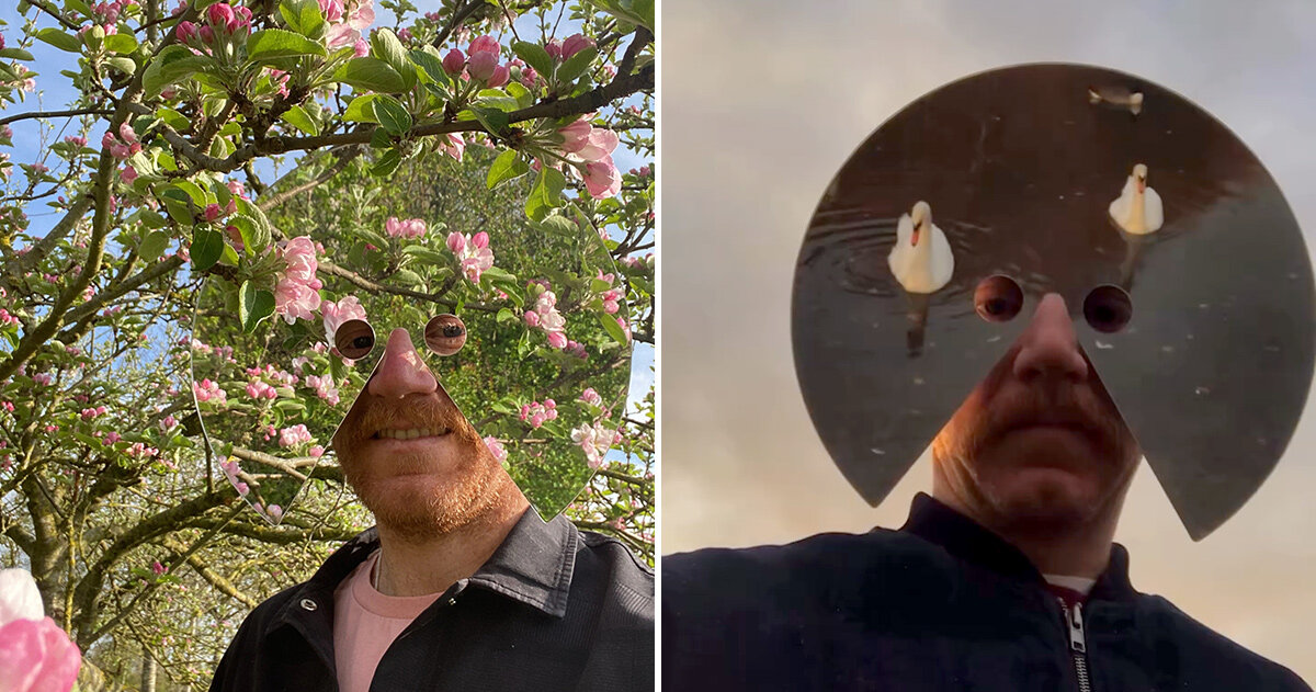 freddie yauner's mirrored masks turn the selfie toward the world