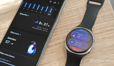galaxy watch 8 next to a smartphone with sleep data