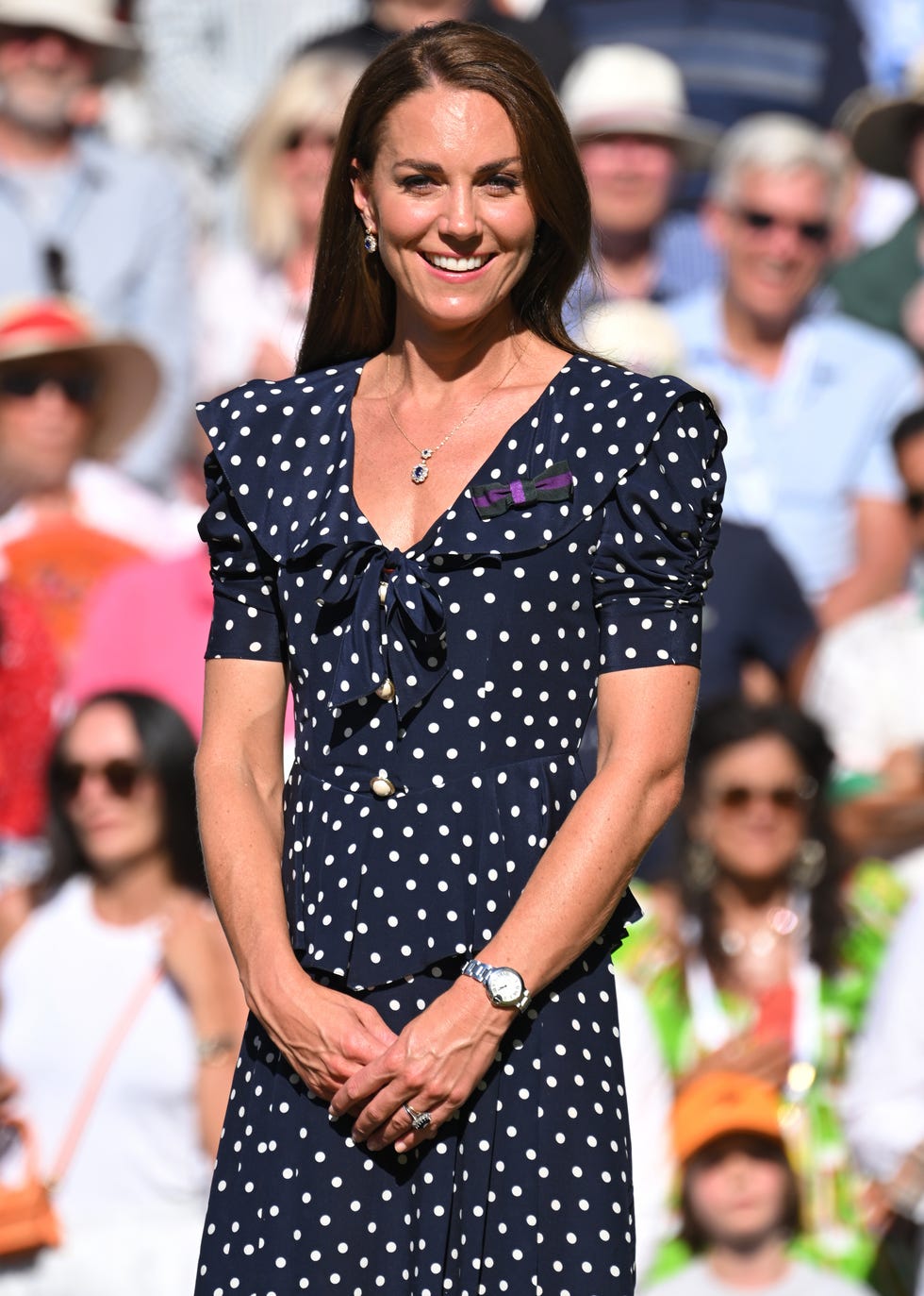 london, england july 10: catherine, duchess of cambridge attends the wimbledon mens singles final at the all england lawn tennis and croquet club on july 10, 2022 in london, england. (photo by karwai tang/wireimage)