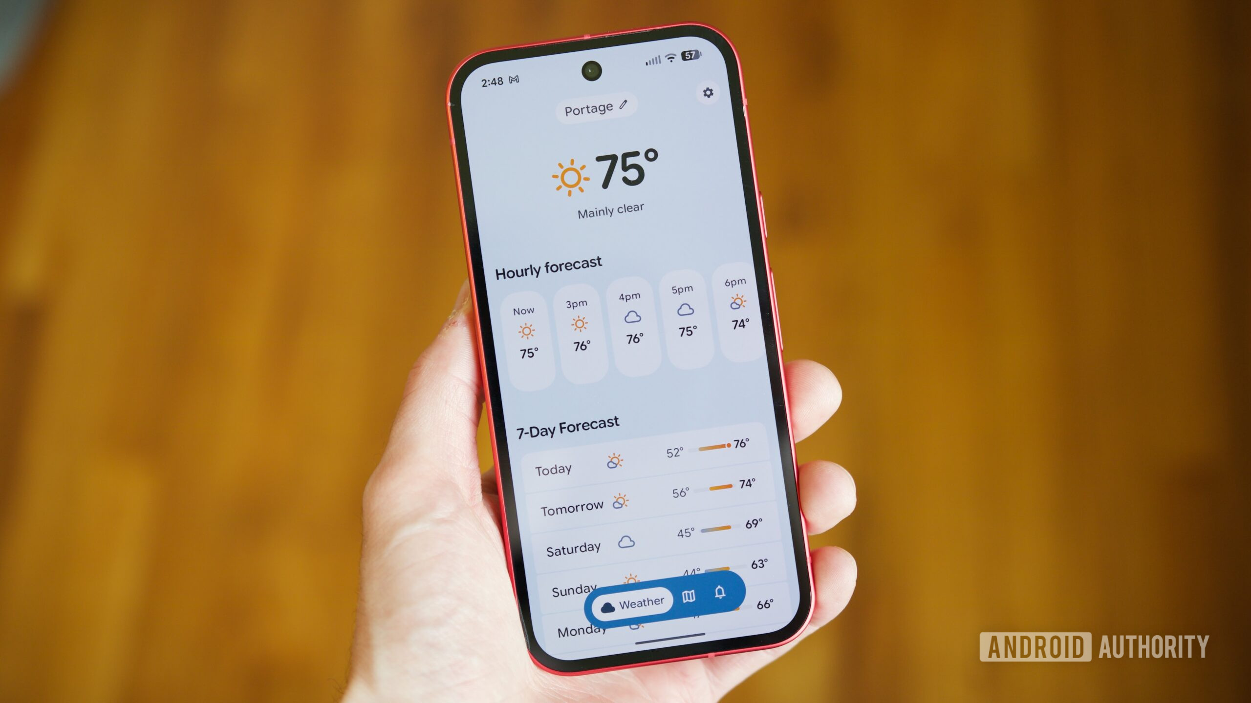 gradient weather hero 3 Gradient Weather app running on an Android phone.
