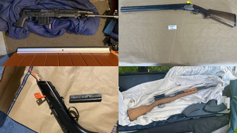 Guns seized during the operation.