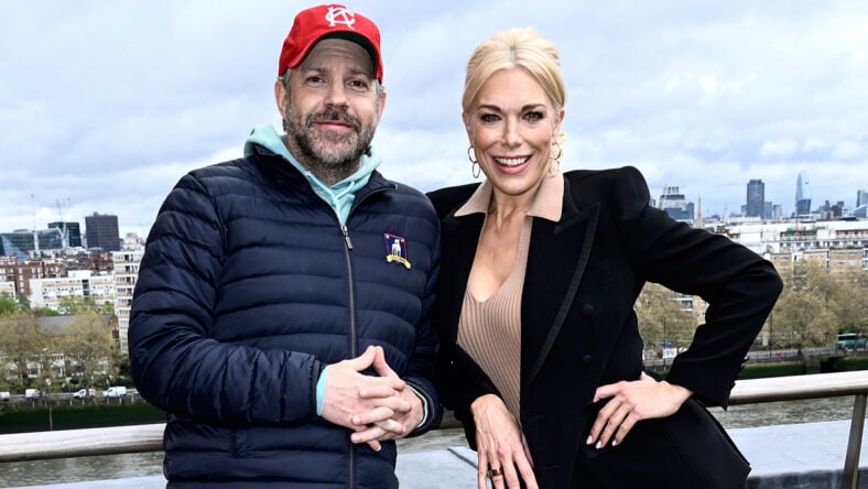 Jason Sudeikis and Hannah Waddingham pose together