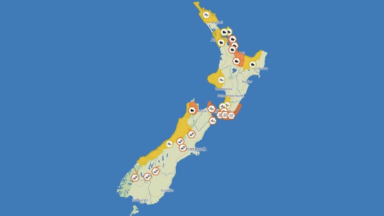 Heavy rain and severe gales for parts of northern and central New Zealand.