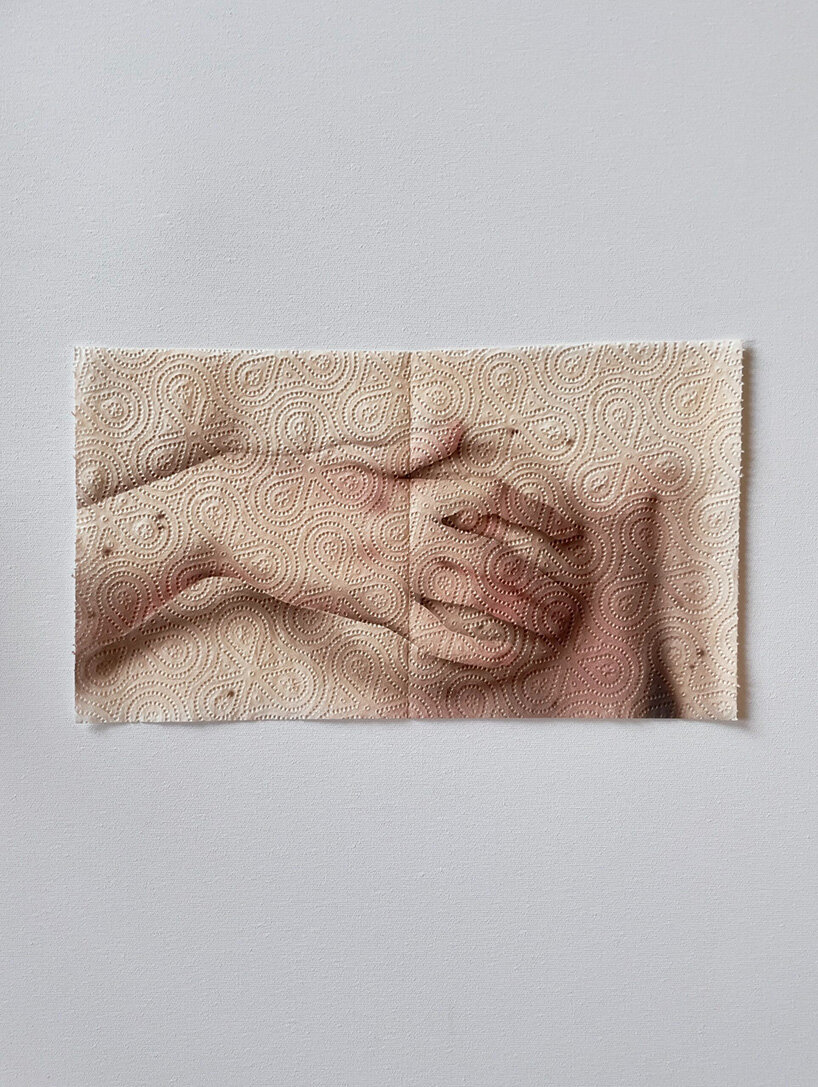 airbrushed onto paper towels, these fragile artworks explore memory and perception - 8