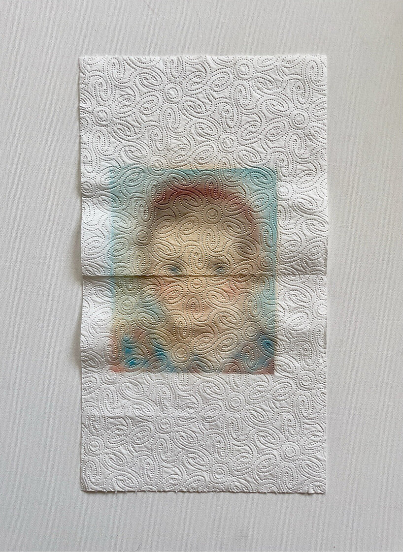 airbrushed onto paper towels, these fragile artworks explore memory and perception - 11