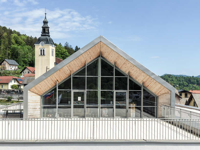 concrete and beech shape flexible learning spaces within school and social hub in slovenia - 3