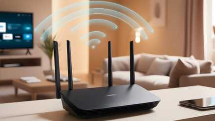 image of tri-band router in home