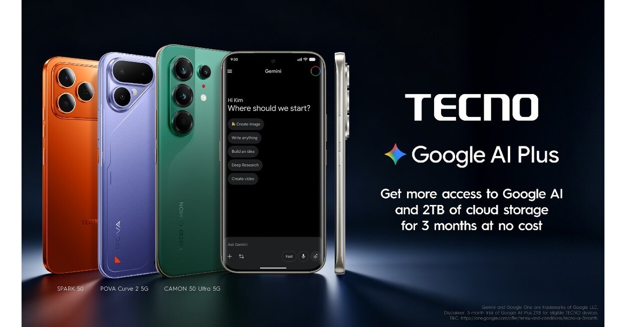 TECNO Users Can Now Get 3 Months of Google AI Plus at No Cost on Eligible Device
