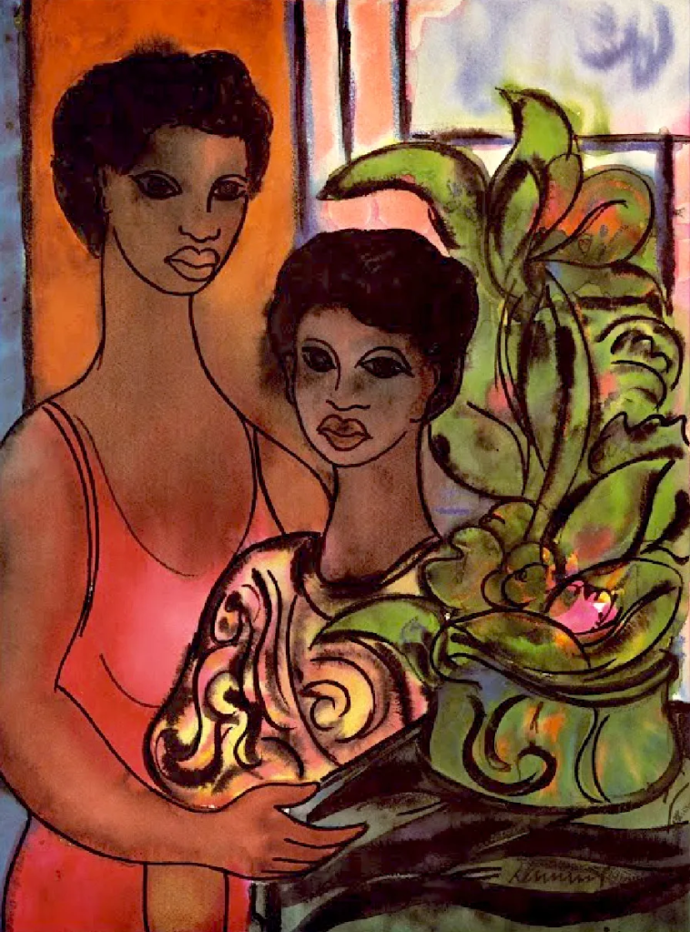 James Denmark, "Two Generations," 1984; Harvey B. Gantt Center for African American Arts & Culture.