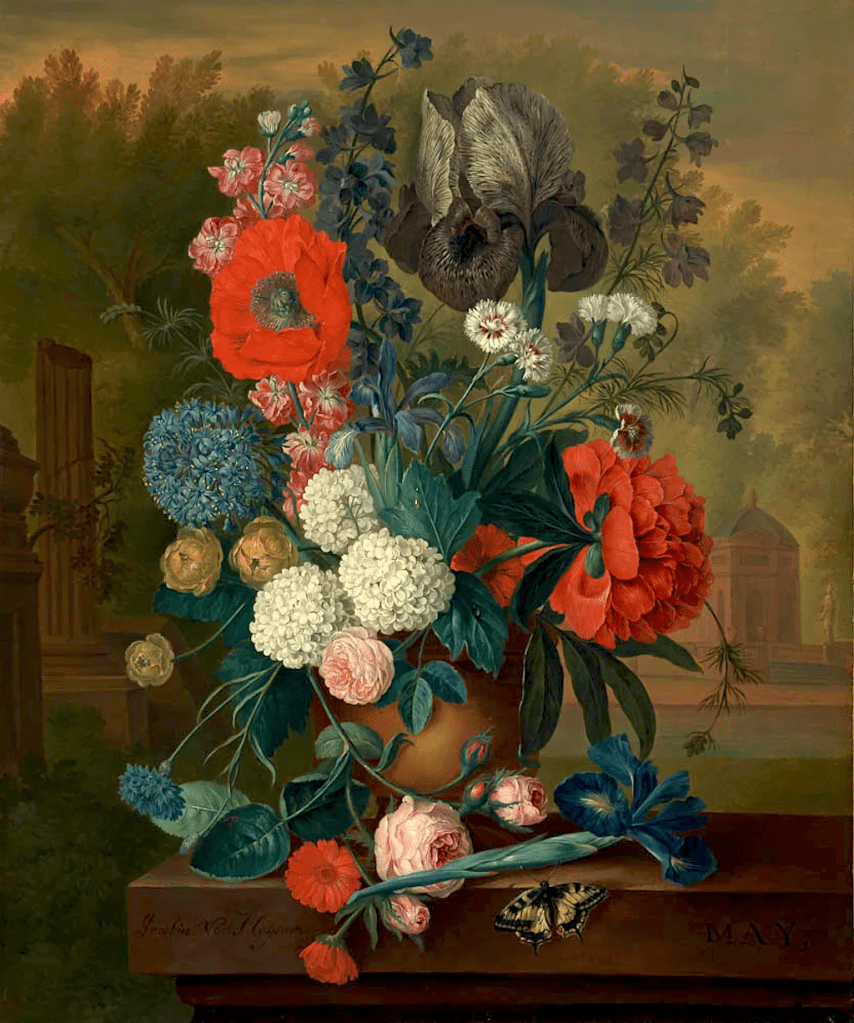 Jacob van Huysum, "Twelve Months of Flowers: May," oil on canvas, c.1732-34; Fitzwilliam Museum.
