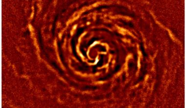 Astronomers studying the protoplanetary disk around AB  Aurigae directly measured its motion for the first time using the European Southern Observatory's SPHERE instrument. Courtesy ESO.