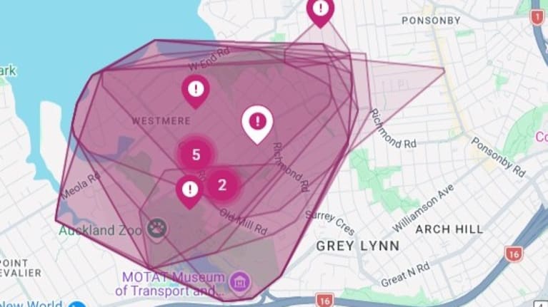 The outage map.