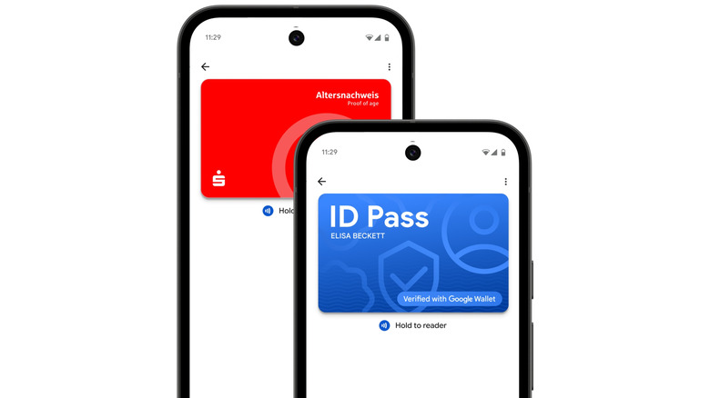 Two screenshots of how EU digital IDs will appear in Google Wallet.