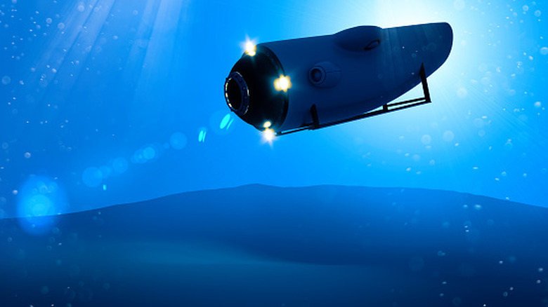 A tourist submarine underwater
