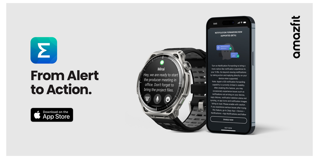 Amazfit Brings Interactive iOS Notifications to Select Smartwatches in Europe