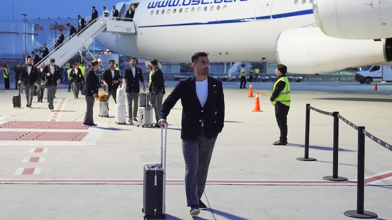 Iran's Ehsan Hajisafi arrives with his teammates for the World Cup soccer tournament in Tijuana, Mexico, Sunday, June 7, 2026.