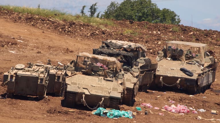 Israeli troops gather on the border with Lebanon in northern Israel, Thursday June 4, 2026.