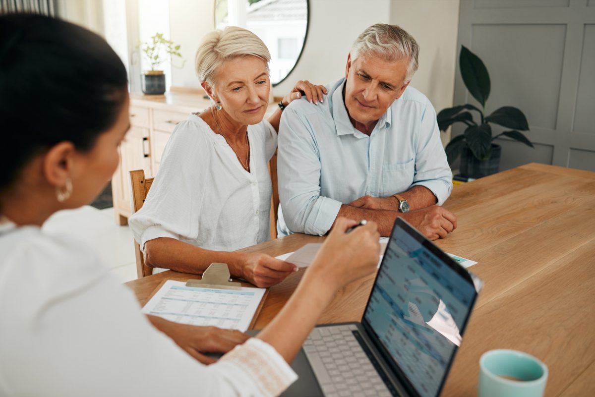 Financial advisor consultation with clients on retirement