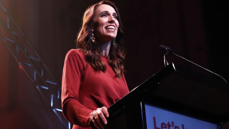 Jacinda Ardern delivers her victory speech following the 2020 election.